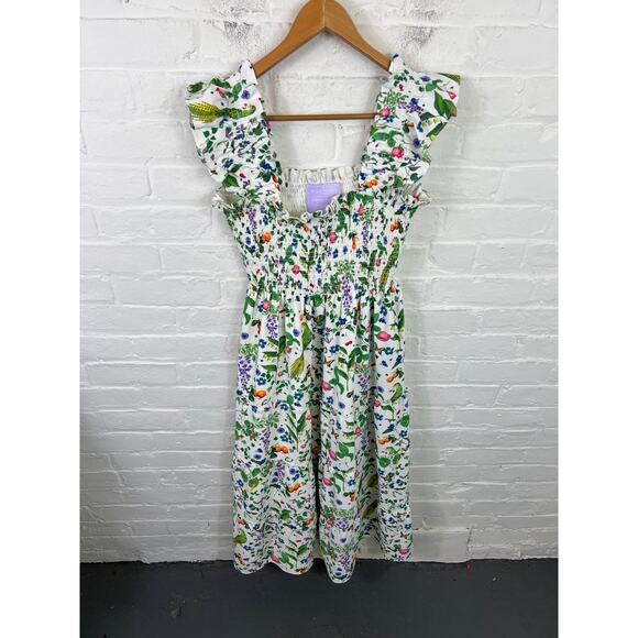 Hill House Women's Ruched Stephanie Fishwick Ellie Nap Dress Multi Size M - Picture 5 of 9